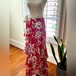 Anthropologie- Especia Ruffled Wrap Maxi Skirt